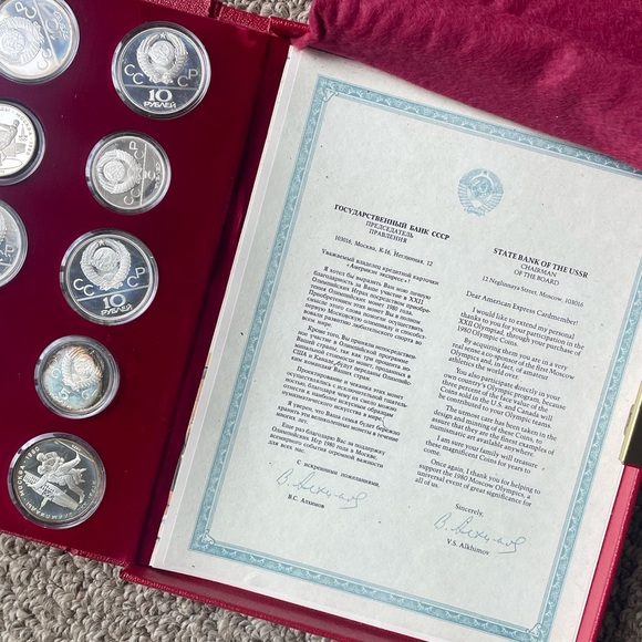 1980 Russian Olympic silver commemorative coin set. - Picture 5 of 5